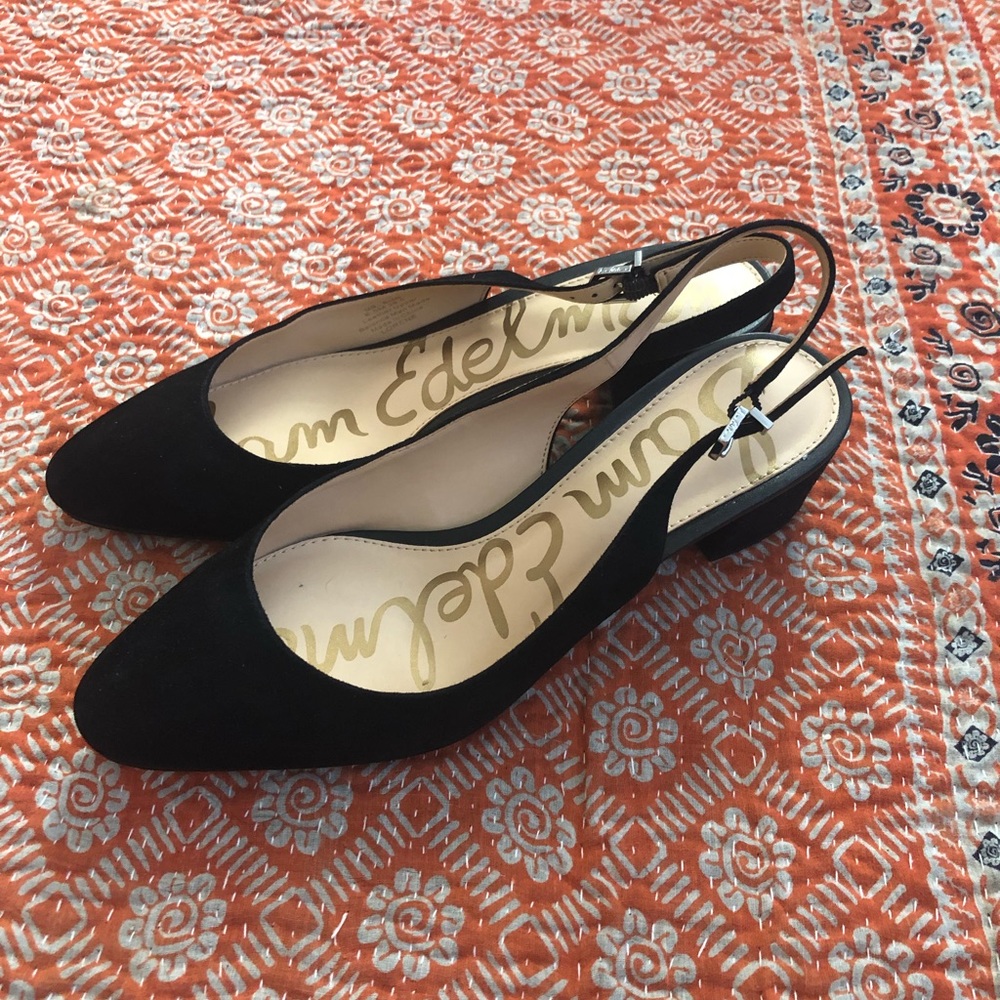 Sam Edelman black suede shoes.